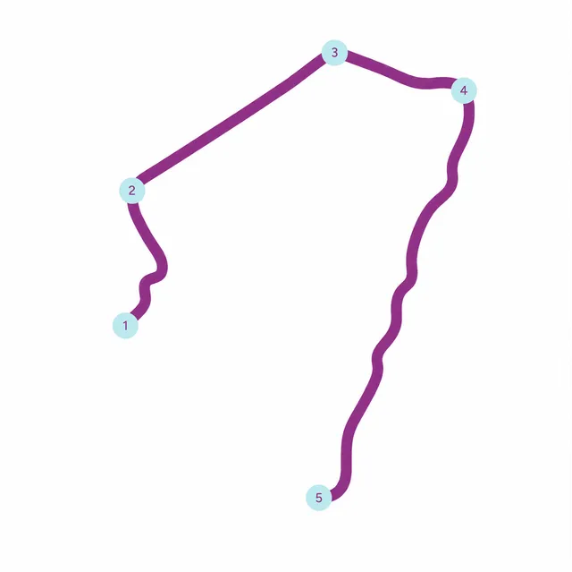Stilisierter Flusslauf der Passer als Sinnbild für den Ablauf eines Webprojekts bei PasserWeb.